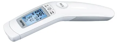 Produktbild von Beurer FT 90 kontaktloses Infrarot-Fieberthermometer / Baby-Thermometer / zur einfachen Messung an der Stirn für Erwachsene und Kinder / digitales Display / mit Batterie, 1 Stück (1er Pack)