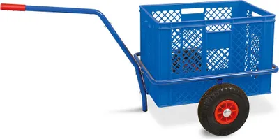 Produktbild von Handwagen mit Kunststoffkorb, H 410 mm, blau, LxBxH 1250 x 640 x 660 mm, Tragkraft 200 kg