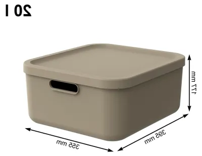 Produktbild von Albula light 2er-Set Aufbewahrungsbox 20l mit Deckel (Beige)