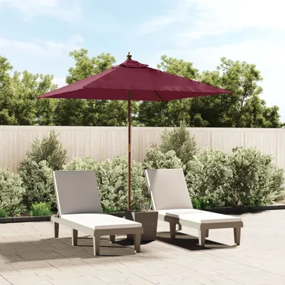 Produktbild von Maison Exclusive - Sonnenschirm mit Holzmast Bordeauxrot 198x198x231 cm