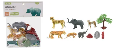 Zdjęcie produktu dla Zwierzęta figurki dzikich zwierząt 6 szt. zestaw 10 cm