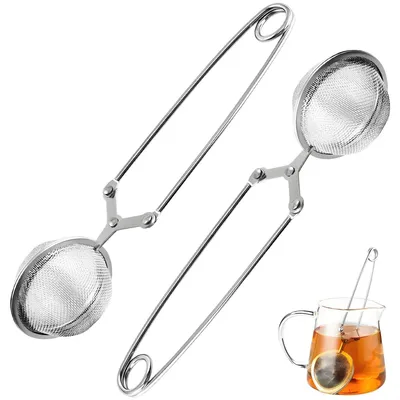 Teesieb 2er-Set, Edelstahl, 4,5 cm, feinmaschig, silber