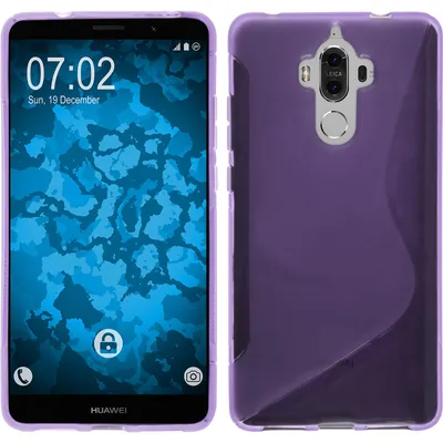 Produktbild von PhoneNatic Case kompatibel mit Huawei Mate 9 - lila Silikon Hülle S-Style + 2 Schutzfolien
