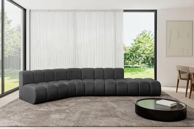 Produktbild von ALTDECOR Modulares Sofa Ecksofa in L-Form - Brilo-L1 - 380x174x70 cm Schwarz - Corner modular Sofa Eckcouch Couch Wohnlandschaft Cauchsofa Bodensofa Polstersofa
