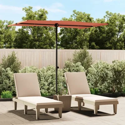 Image de The Living Store Parasol avec mât en aluminium 2x1,5 m Terracotta-Rouge