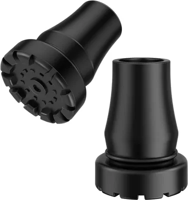 Zdjęcie produktu dla Nakładki na końcówki kijków trekkingowych, 16 mm, czarne, antypoślizgowe, gumowe, 2 sztuki