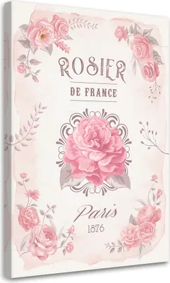 Produktbild von Leinwandbild Frankreich Rosenblüten 80x120 Feeby Rosa bild für die wand bereit zum aufhängen