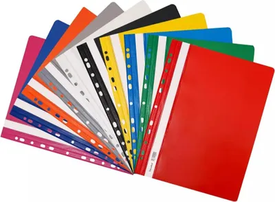 Zdjęcie produktu dla Skoroszyt twardy zawieszany PVC mix kolorów 10 szt.