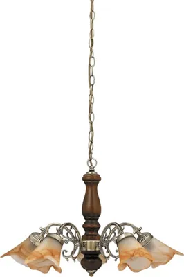 Produktbild von Rabalux 7095 Kronleuchter 5 Spots Rustic 3, E14-Holz, bronze-silber-braun, rund, Klassisch, ø700mm