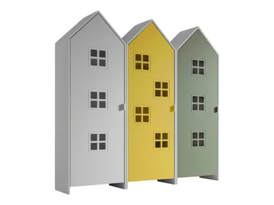 Schrank Casami Bruges 37 x 172,8 x 171,3 cm MDF Weiß Grün Gelb