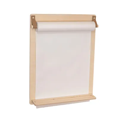 Image de Tableau mural à dessin enfant en bois 70 x 53 cm - Avec rouleau papier, fixation murale