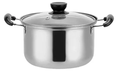 Obrázek produktu pro Nerezový hrnec o průměru 16 cm – hrnec na polévku s nepřilnavým povrchem, skleněnou poklicí a multifunkční využití. Praktický design, ideální jako hrnec na polévku