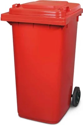 Produktbild von BRB Müllbehälter, Inhalt 240 Liter, HxBxT 1075 x 580 x 730 mm, rot
