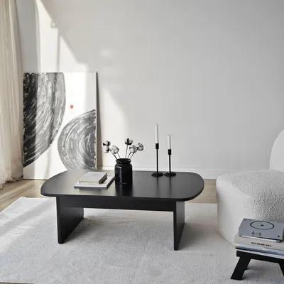Produktbild von Skye Decor, Hochwertiger Couchtisch, Schwarz, 105 x 35 x 60 cm | 100% melaminbeschichtete Spanplatte, 18 mm dick, mit PVC-Kantenband | Modernes Design für stilvolle Wohnräume.