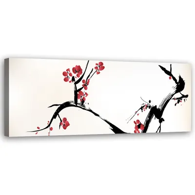 Produktbild von Leinwandbild Kirschblütenzweig 150x50 Feeby Weiß bild für die wand bereit zum aufhängen