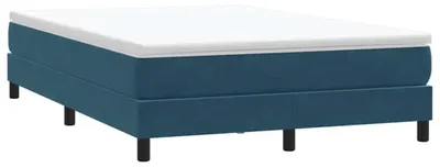 Image de vidaXL Lit boxspring sans matelas bleu foncé 160x210 cm velours