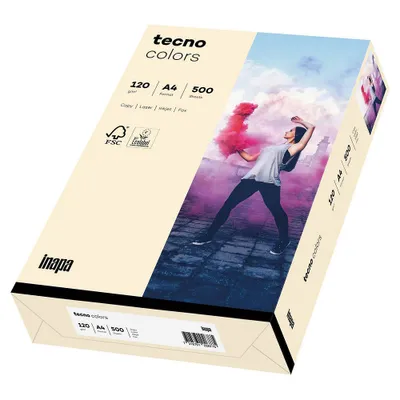 Image de inapa 2100011340 Papier multifonctionnel tecno® colors - A4, 120 g/qm, chamois clair, 250 feuilles