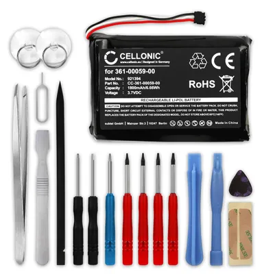 Immagine prodotto di CELLONIC 1x Batteria per Navigatore GPS Compatibile con Garmin Zumo 390LM, Zumo 350, zumo 340LM, 361-00059-00 – (1800mAh, 3.7V) + Set di strumento