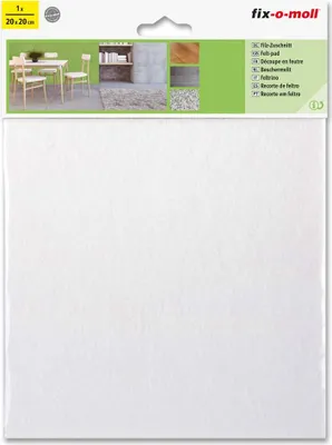 Produktbild von Filzzuschnitt 200mm x 200mm weiß fix-o-moll
