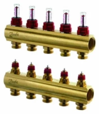 Produktbild von DANFOSS FBH-Verteiler FHF-F 5 Kreise mit Durchflussanzeige