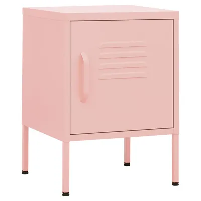 Image de vidaXL Tables de nuit 2 pcs. Rose 35x35x51 cm Acier