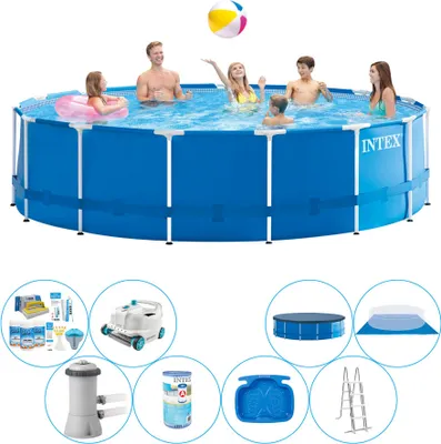Obrázok produktu pre Balenie všetko v 1 bazéne - Intex kovový rám Rund 457x122 cm