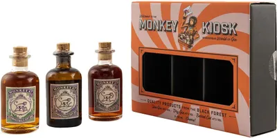 Produktbild von Monkey Kiosk Set Dry Gin + Sloe Gin + Barrel Cut + Box 3x50ml 29-47% Vol.