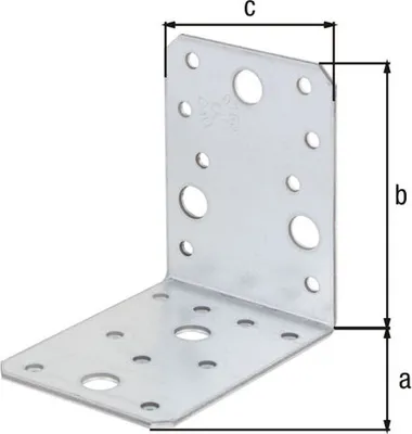 Produktbild von Winkelverbinder 90 x 90 x 65 x 2,5 mm für Schwerlast mit Sicke Steg Winkel - 50 Stück