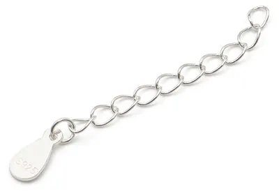 Produktbild von Vintageparts Verlängerungskette 925 Sterling Silber mit Tag, 3 cm