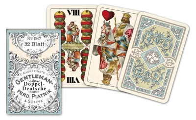 Produktbild von Piatnik 184710 - Gentleman Doppeldeutsche Spielkarten 32 Blatt