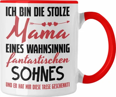 Produktbild von Trendation - Mama Geschenk von Sohn Tasse Geschenkidee Muttertag Kaffeetasse Spruch (Rot)