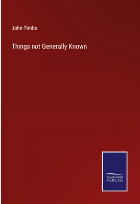 Produktbild von Things not Generally Known