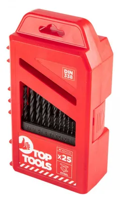 Obrázok produktu pre Top Tools HSS vrtáky do kovu, 1,0-13,0 mm, sada 25 ks.