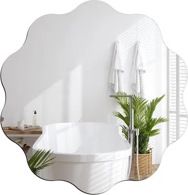 Produktbild von Rund Selbstklebender Spiegel 30cm - Acryl Spiegel für Badezimmer, Wohnzimmer und Wanddekoration