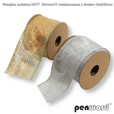 Produktbild von Wstążka metalizowana z drutem 5x274cm (12szt)