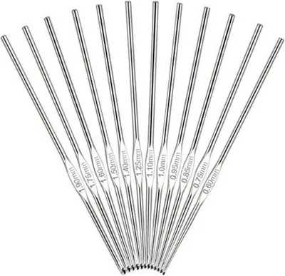 Produktbild von Coopay Häkelnadel Set 12 Stück Feine Spitze Größe 0,6-1,9 mm