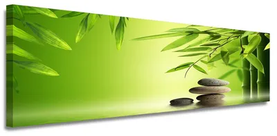 Produktbild von Visario Leinwandbild Feng Shui Bambus 120x40 cm – Bild Wandbild Kunstdruck, aufhängfertig, Echtholzrahmen, Zackenaufhänger, Art. 5713