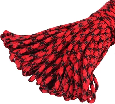 Produktbild von 30m Farbe-029 rot-schwarz Paracord 550 Fallschirmschnur Nylonleine