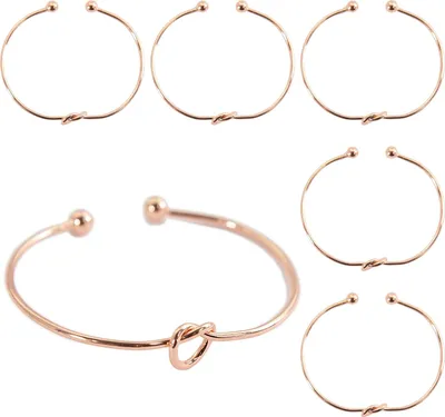 Produktbild von Oblique Unique 6x Armband Armreif mit Knoten für Mädchen Frauen Damen JGA Hochzeit Geburtstag Party rosé