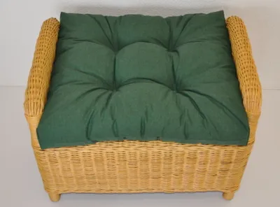 Produktbild von - Polster / Kissen / Ersatzpolster für Rattan Ohrensessel / Rattansessel , Hockerkissen , Colore Verde Scuro (dunkelgrün)