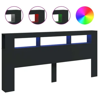 Produktbild von LED-Kopfteil Schwarz 220x18,5x103,5 cm Holzwerkstoff