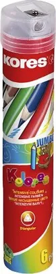 Produktbild von Kores Jumbo-Buntstifte "Kolores", 6er Metall-Runddose