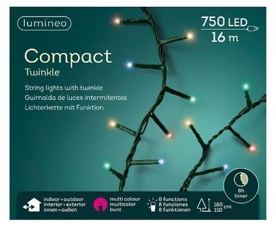 Obrázek produktu pro Kompaktní osvětlení LED s blikajícím efektem venkovní D.1600cm 750L zelená barevná