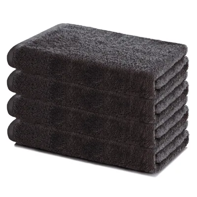 Produktbild von Lavea® Sydney 4er Duschtuch Set Frottee, 100 % Baumwolle, große Duschtücher für Bad, Gäste WC und Sport, 60° waschbar, 4 Stück, 60 x 120 cm, Anthrazit