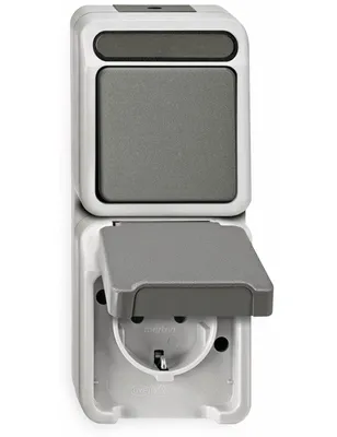 Produktbild von Merten Kombination SCHUKO- MEG3495-8029 Steckdose lichtgrau AQUASTAR