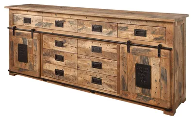Immagine prodotto di MASSIVMOEBEL24 | credenza in legno di Mango 200x45x90 mango naturale laccato RAILWAY #122
