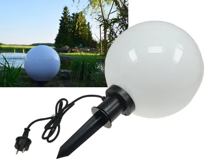 Produktbild von Garten Kugelleuchte Erdspieß IP44, 230V, 1,5m Kabel, E27 Fassung