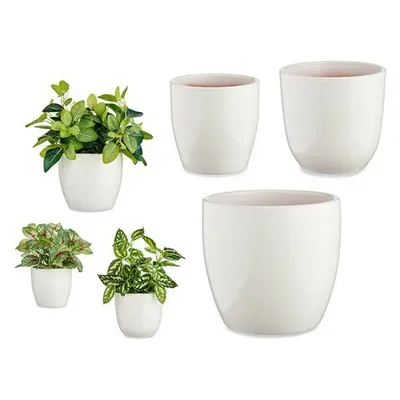 Produktbild von Blumentopfset Weiß Lehm