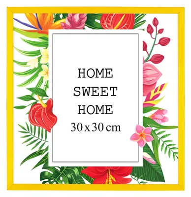 Obrázek produktu pro Rám na fotky MG Design, žlutý, 30 x 30 cm – vyrobený z pravého dřeva s akrylovým sklem, určený k zavěšení i k postavení, vhodný pro fotografie, plakáty a puzzle