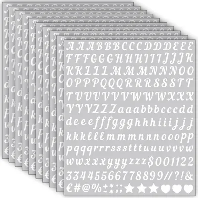 Lettersticker 2000 Stück, 13 mm, weiß, Vinyl, selbstklebend